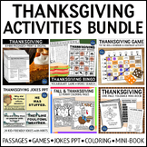 Thanksgiving Reading Passages Games Jokes and Coloring Act