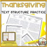 Thanksgiving Reading Passages with Text Structure Practice
