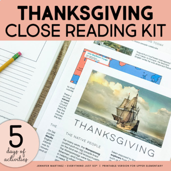 Preview of Thanksgiving Reading & Writing Activities Unit for November