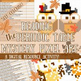 Thanksgiving Reading the Periodic Table Mystery Pixel Art