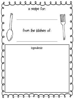 Thanksgiving Recipe Book - a FUN writing activity by amy johnston