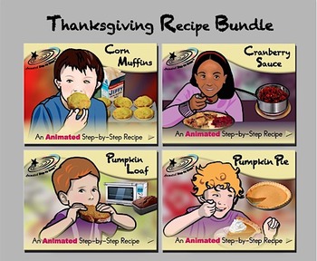 Preview of Thanksgiving Recipe Bundle - Animated Step-by-Steps® -  Regular