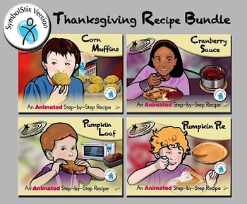 Preview of Thanksgiving Recipe Bundle - Animated Step-by-Steps®  -  SymbolStix