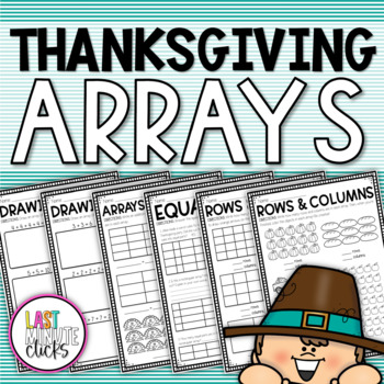 Preview of Thanksgiving Rectangular Arrays Worksheet Pack