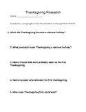 Thanksgiving Research Project