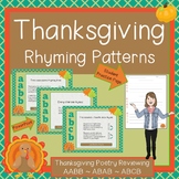 Thanksgiving Rhyme Scheme Practice
