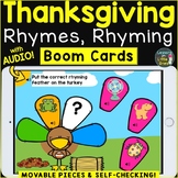 Thanksgiving Rhyming Words, Rhymes Digital Boom Cards Resource