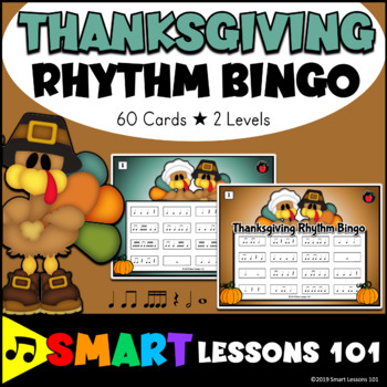 Preview of Thanksgiving Rhythm Bingo: Thanksgiving Music Activity: Thanksgiving Music Game