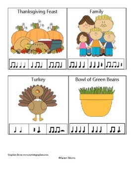 Preview of Thanksgiving Rhythm Cards