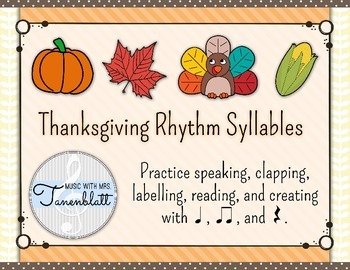 Preview of Thanksgiving Rhythm Syllables