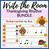 Thanksgiving Rhythm Write the Room BUNDLE Music Review Activity