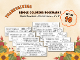 Thanksgiving Riddle Coloring Bookmarks