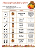 Thanksgiving Roll-a-Dice Short Story Writing
