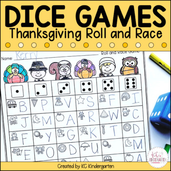 Thanksgiving or Friendsgiving Roll the Dice Game Game Night 