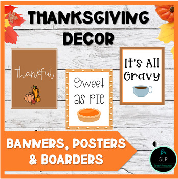 Preview of Thanksgiving Room Decor and Posters Bulletin Board Decorations