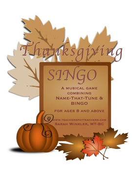 Preview of Thanksgiving SINGO w/Customizable Template