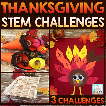 Preview of Thanksgiving STEM Activities Challenges November Turkey Craft Project