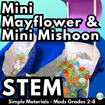 Preview of Thanksgiving STEM Activity - Mini Mayflower and Mishoon - Fall STEM Challenge