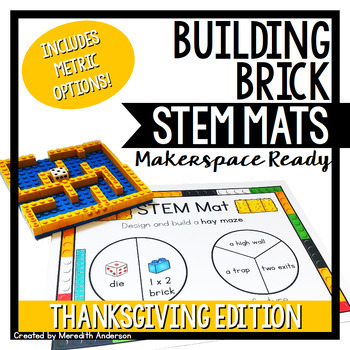 Preview of Thanksgiving STEM Center for Building Bricks: STEM Mats for Blocks like LEGO ®