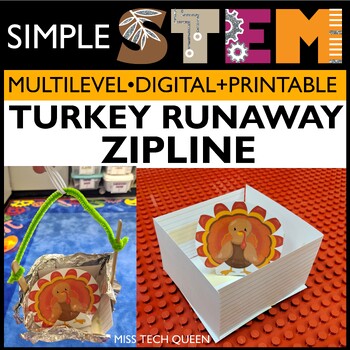 Preview of Thanksgiving STEM Challenge | Runaway Turkey Trouble | Build a Zipline Activity