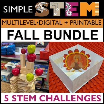 Preview of Thanksgiving STEM Challenges 5 Fall Activities STEAM Turkey November Low Prep