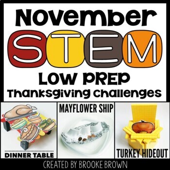 Preview of Thanksgiving STEM Challenges & Activities BUNDLE - Dinner Table, Turkey Hideout