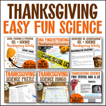 Preview of Thanksgiving STEM and Science Activities Middle and High School | Easy and Fun!