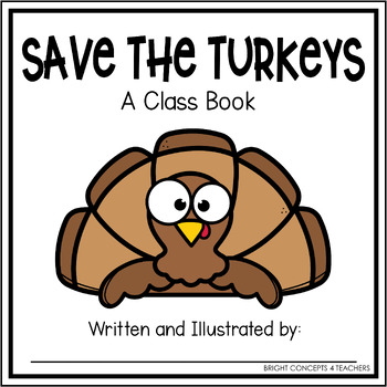 Preview of Thanksgiving: Save the Turkeys Class Book