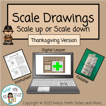 Preview of Thanksgiving Scale Drawing Activity - Digital and Printable