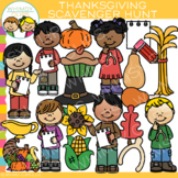 Fall Kids Thanksgiving Scavenger Hunt Clip Art
