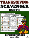 Thanksgiving Day Scavenger Hunt (Color and B/W)