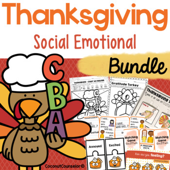 Thanksgiving School Counseling BUNDLE | Lessons, Games, Coloring Pages