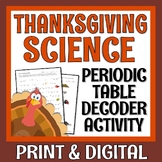 Thanksgiving Science Activity Periodic Table Worksheet