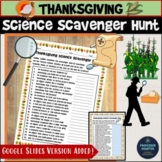 Thanksgiving Science Activity Scavenger Hunt Lesson and Worksheet