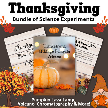 Preview of Thanksgiving Science Bundle | Pumpkin Volcano | Lava Lamp | Leaf Chromatography.