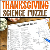 Thanksgiving Science Crossword Puzzle Middle or High Schoo