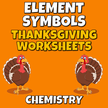 Preview of Thanksgiving Science Element Symbols Worksheets