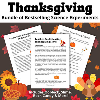 Preview of Thanksgiving Science Experiments | Making Oobleck, Slime, Rock Candy & Puzzles.
