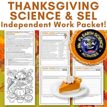 Preview of Thanksgiving Science & SEL Independent Work Packet- The Science of Gratitude