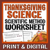 Thanksgiving Science Activity Scientific Method Hypothesis