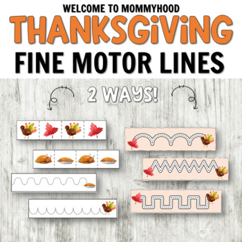 Preview of Thanksgiving Scissor Strips for Cutting Practice or Tracing for Preschool