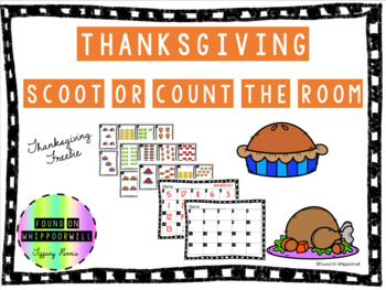 Preview of Thanksgiving Scoot or Count the Room FREEBIE