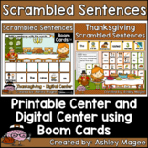 Thanksgiving Scrambled Sentences Building & Writing Center