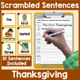 Thanksgiving Scrambled Sentences Center