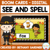 Thanksgiving See and Spell CVC Words - Boom Cards - Distan