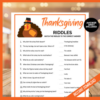 Thanksgiving Riddles, Fall Printable Jokes by Little HaloJ | TPT