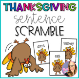 Thanksgiving Sentence Scramble FREEBIE