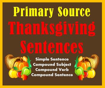 Preview of Thanksgiving Sentence Structure