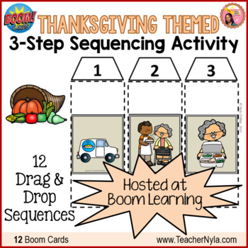 Preview of Thanksgiving Sequence Boom Cards™ Activity