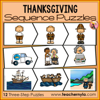 Preview of Thanksgiving Sequence Puzzles and Mats